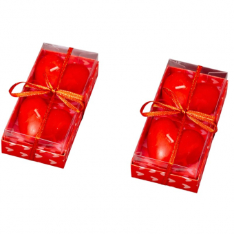 Купить Подарочный набор свечей "Сердца" 11,5 х 5,5 см.(2 шт/уп.) оптом